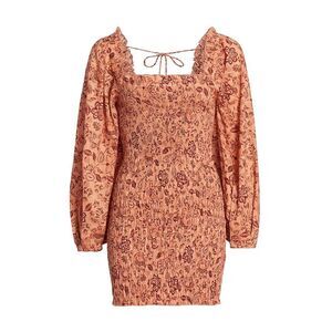 Free People Smock It To Me Minidress - Apricot Combo - S